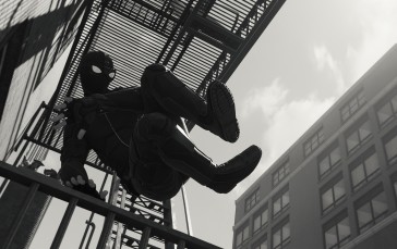 Monochrome, Video Games, Parkour, Spider-Man (2018), Spider-Man, Building Wallpaper