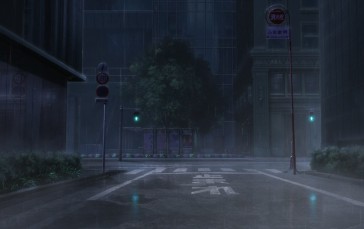 Mahou Shoujo Magical Destroyers, Anime City, Rain, Anime Wallpaper