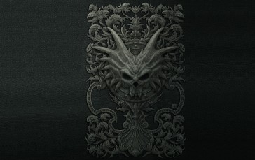 Simple Background, Evil, Horns, Ornament Wallpaper