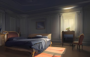 Room, Afternoon, Relaxation, Warm Light, Bed, Interior Wallpaper