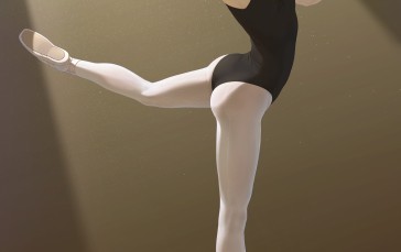 Anime Girls, Ballet, Leotard, White Thigh Highs, Ballerina Wallpaper