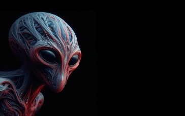 AI Art, Dark, Black, Alien (Creature), Eyes Wallpaper