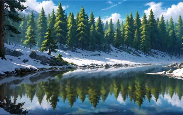 Nature, Forest, Snow, Landscape Wallpaper