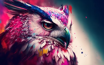 Owl, Painting, Animals Wallpaper