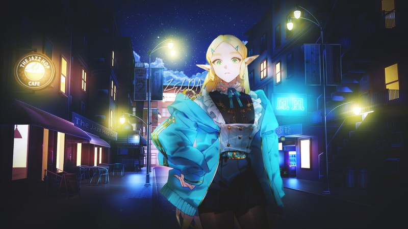 Anime, Urban, LuZi, Blue Wallpaper