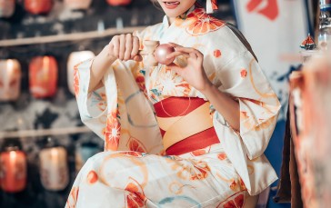 Asian, Model, Women, Traditional Clothing, Brunette Wallpaper