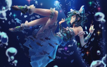 Anime, Anime Girls, Dress, Stars, Water, Underwater Wallpaper