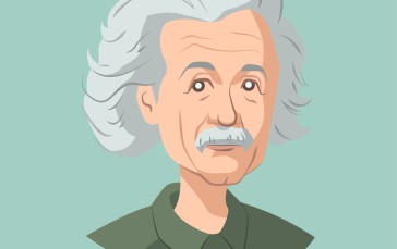 Flatdesign, Albert Einstein, Scientists, Minimalism Wallpaper