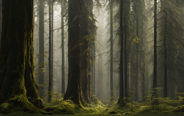 AI Art, Forest, Trees, Foliage Wallpaper