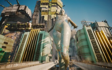 Cyberpunk 2077 Phantom Liberty, CD Projekt RED, Building, Sunlight, Cyberpunk 2077, Statue Wallpaper