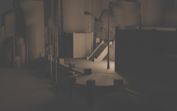 Building, Blender, CGI, Monochrome, Digital Art Wallpaper