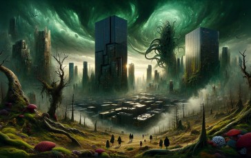 AI Art, Digital Art, H. P. Lovecraft, Creature, Horror, Creepy Wallpaper