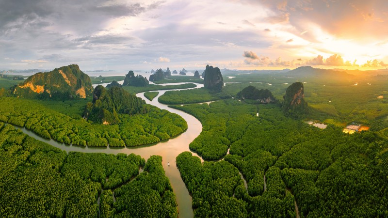 Thailand, Landscape, Nature, River, Forest Wallpaper