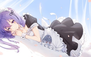 Anime, Anime Girls, Purple Hair, Purple Eyes, Maid Wallpaper