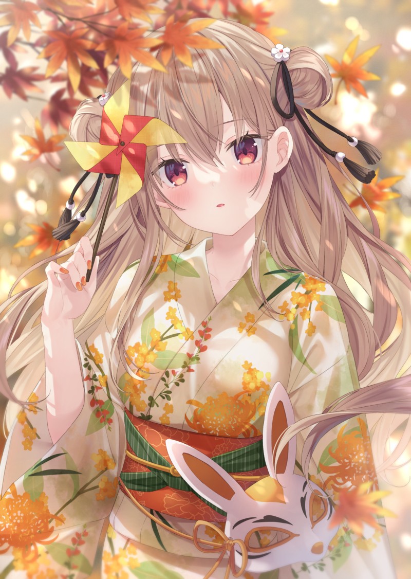 Anime, Anime Girls, Kimono, Mask Wallpaper