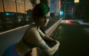 Cyberpunk 2077, Screen Shot, Judy Alvarez, Tattoo, Video Game Art Wallpaper