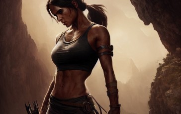 Lara Croft (Tomb Raider), Women, Warrior, Bare Midriff Wallpaper