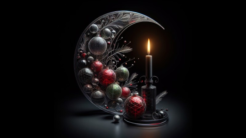 Christmas, Christmas Lights, Simple Background, AI Art, Joyful, Celebrations Wallpaper