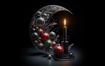 Christmas, Christmas Lights, Simple Background, AI Art, Joyful, Celebrations Wallpaper