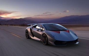 Lamborghini Sesto Elemento, Frontal View, Sunset, Sunset Glow, Sky Wallpaper