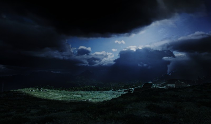 Red Dead Redemption 2, Valley, Dark Background, Forest, Night Wallpaper