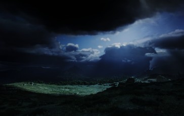 Red Dead Redemption 2, Valley, Dark Background, Forest, Night Wallpaper