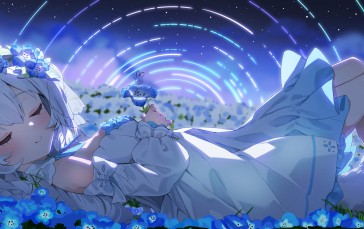 Anime, Anime Girls, Lying Down, Lying on Back, Closed Eyes, Closed Mouth Wallpaper