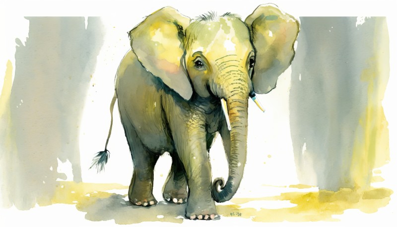 AI Art, Illustration, Animals, Elephant Wallpaper