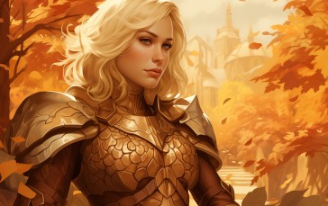 Fantasy Girl, Warrior, Rogue, Fall Wallpaper