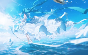 Anime, Hatsune Miku, Pixiv, White Dress Wallpaper