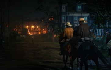 Red Dead Redemption 2, Horse, Cowboy, Night Wallpaper