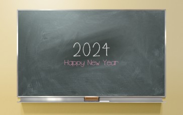 2024 (year), New Year, Chalkboard, Chalk, Eraser Wallpaper