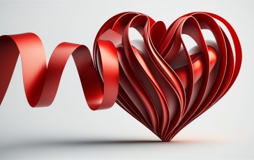 AI Art, Heart, Valentine’s Day, Minimalism, Simple Background Wallpaper