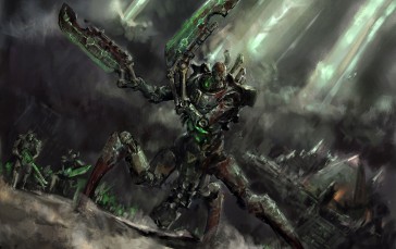 Green, Green Eyes, Necrons, Science Fiction Wallpaper