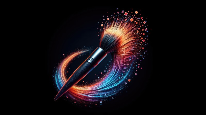 Paint Brushes, Black Background, Colorful, Spectrum Wallpaper