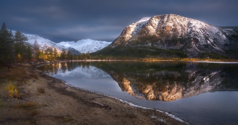 Mountains, Snowy Peak, Snow, Water, Reflection Wallpaper