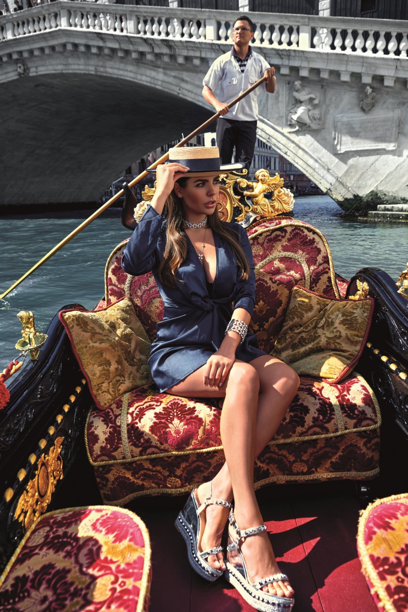Nadine Mirada, Venice, Gondolas, Model Wallpaper