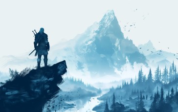 AI Art, Illustration, Standing, The Witcher Wallpaper