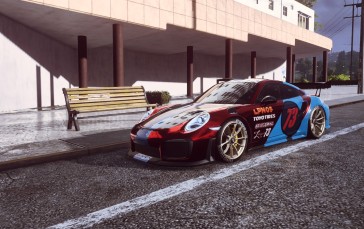 Car, Porsche Gt2 Rs, Need for Speed: Heat, Bench Wallpaper
