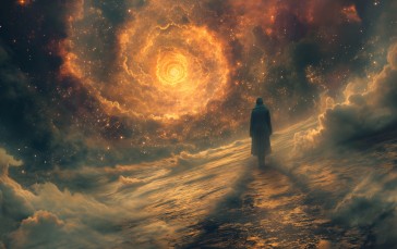 AI Art, Illustration, Heaven and Hell, Spiral, Dimensions Wallpaper