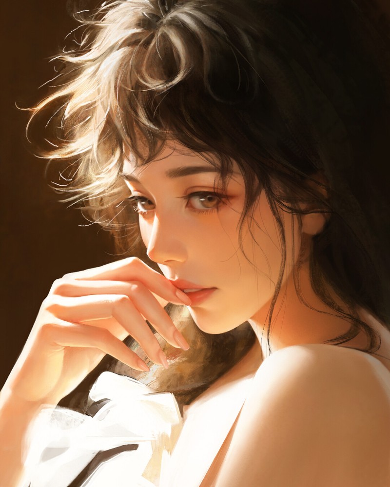 Qi Miao, Drawing, Women, Portrait Wallpaper