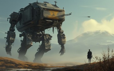 AI Art, Illustration, Science Fiction, Robot Wallpaper