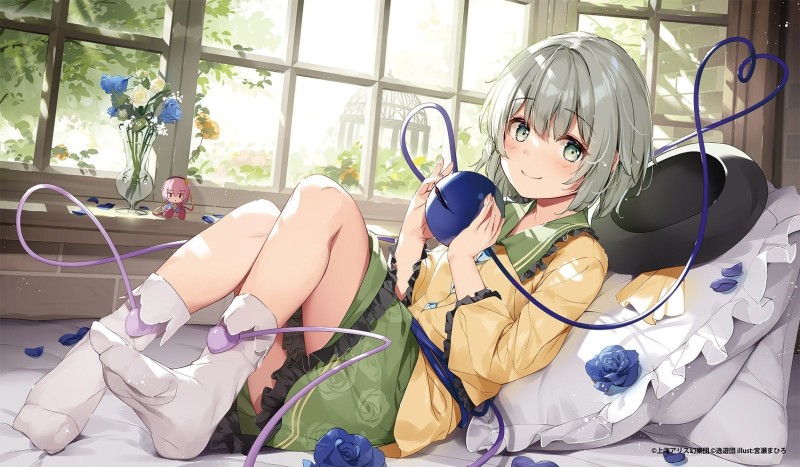 Anime, Anime Girls, Touhou, Bed, Lying on Back Wallpaper
