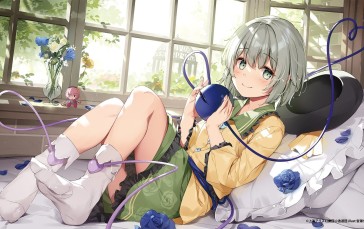 Anime, Anime Girls, Touhou, Bed, Lying on Back Wallpaper