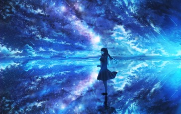 Kenzo 093, Anime Girls, Starred Sky, Starry Night, RyuKoOh Wallpaper