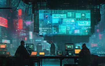 AI Art, Illustration, Cyberpunk, Men Wallpaper