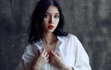Evgeniy Bulatov, Women, Blue Eyes, Dark Hair Wallpaper