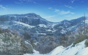 Yuru Camp, Mountains, Drawn, Snow Wallpaper