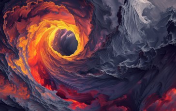 AI Art, Illustration, Fire, Swirls Wallpaper