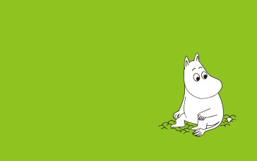 The Moomins, Anime Creatures, Sitting, Green Background Wallpaper